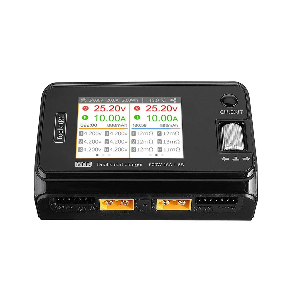 ToolKitRC M6D 500W 25A 1-6S DC Dual Smart Charger