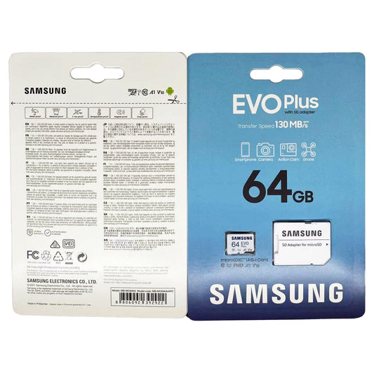 Samsung EVO Plus 64GB Micro SDXC w/SD Adaptor, Up-to 160MB/s, Memory Card, MB-MC64SA/IN