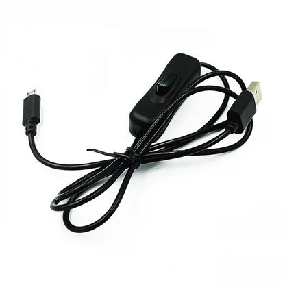 USB to Micro USB Cable 1.5 Meters With ON/OFF Switch Power Control For Raspberry Pi ( Black)
