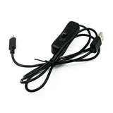 USB to Micro USB Cable 1.5 Meters With ON/OFF Switch Power Control For Raspberry Pi ( Black)