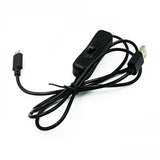 USB to Micro USB Cable 1.5 Meters With ON/OFF Switch Power Control For Raspberry Pi (Black / White)