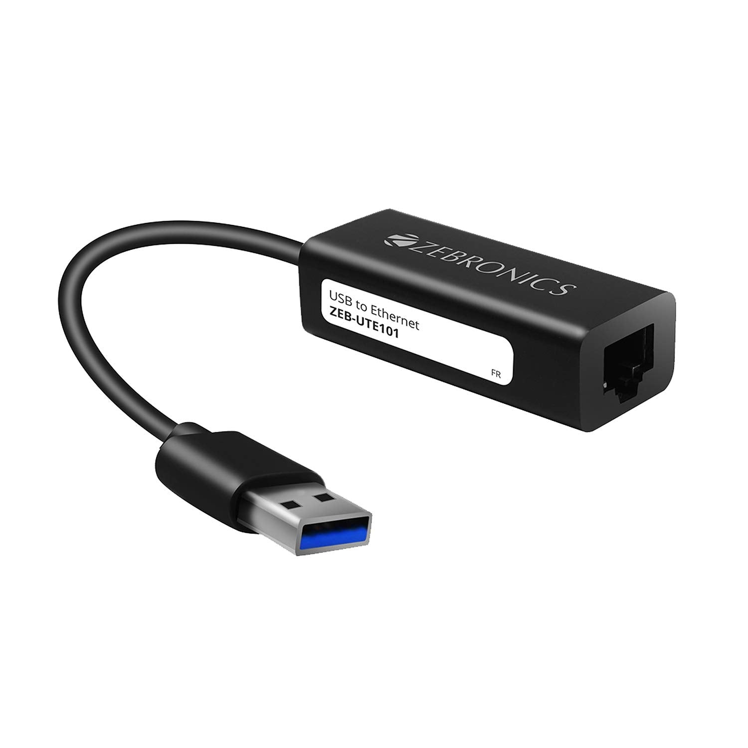 Zebronics Zeb-UTE101 USB to RJ45 Ethernet LAN Adapter, Up to 1000 Mbps, for Windows/Mac/Linux (Black)