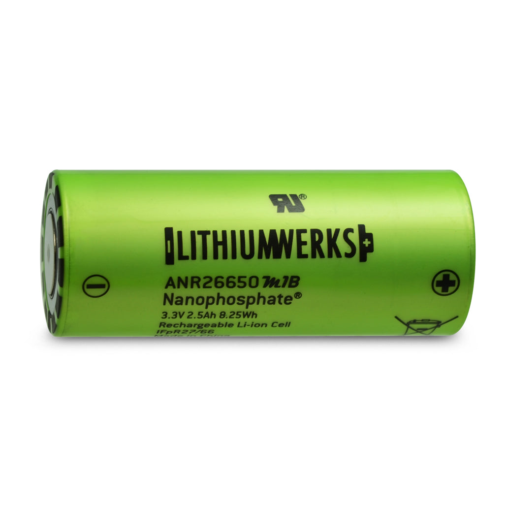 Lithium Werks ANR26650M1B 3.3 V 2.6 Ah Lithium Iron Phosphate (LiFePO4) 26650 Battery