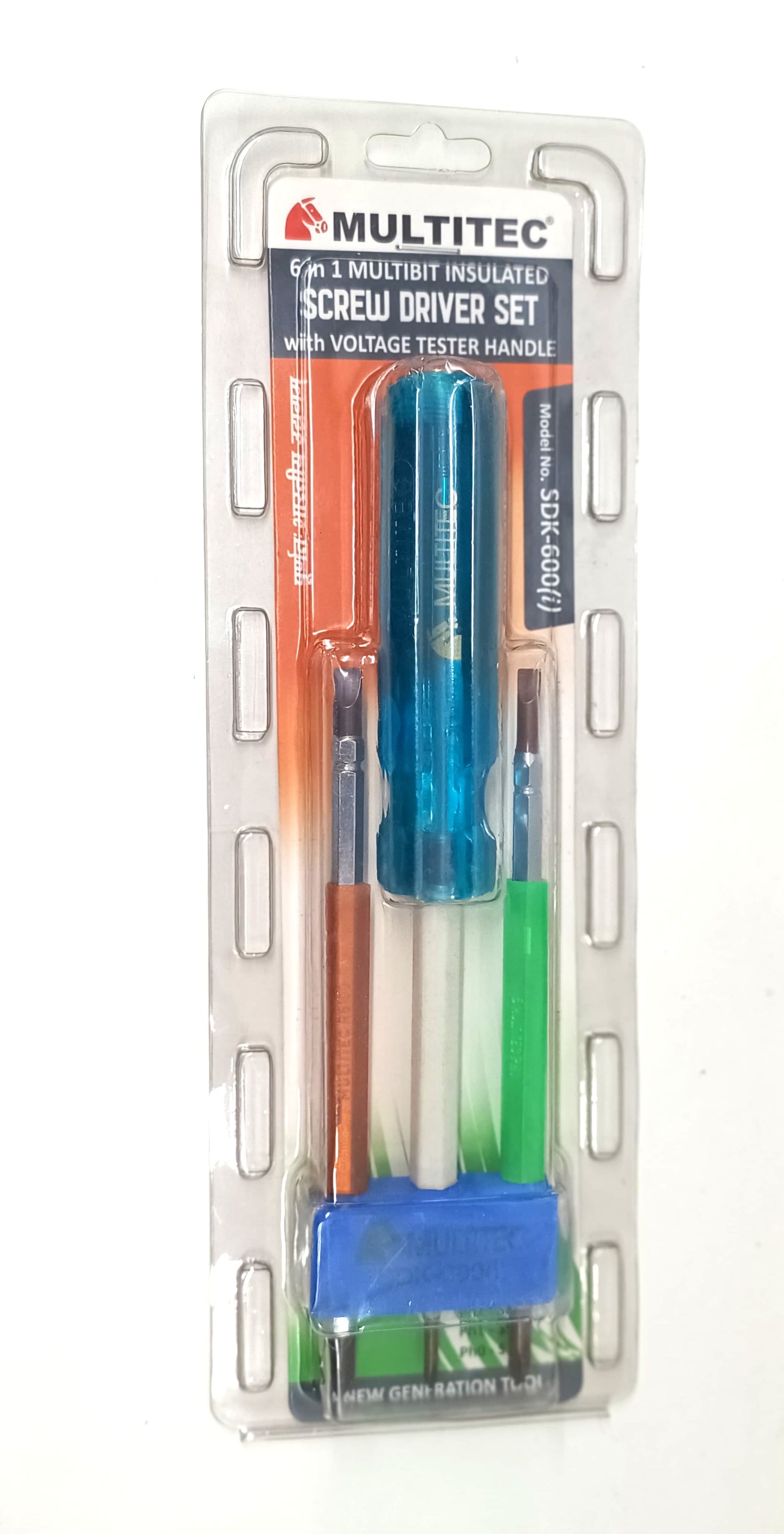 Multitec SDK-600 (i) 6 In 1 Multibit Insulated Screw Driver Set with Voltage Tester Handle