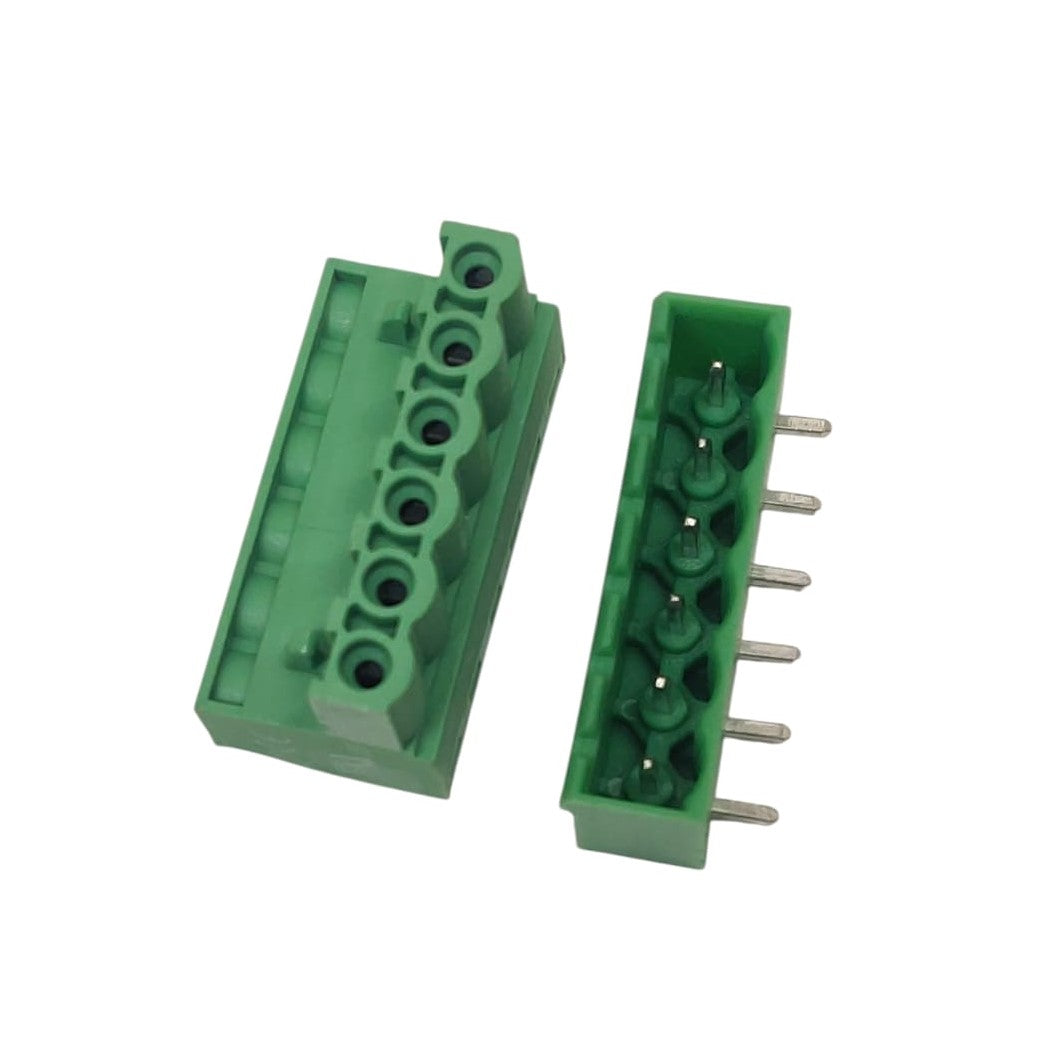 6 Pin Male & Female Plug-in Screw Terminal Block Connector PBT (1 Pair)