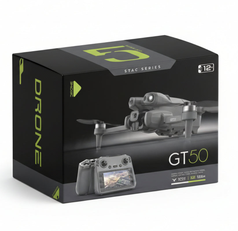 GT50 Pro Mini Drone with Remote Display – Dual Camera 4K HD, Foldable & Portable Design