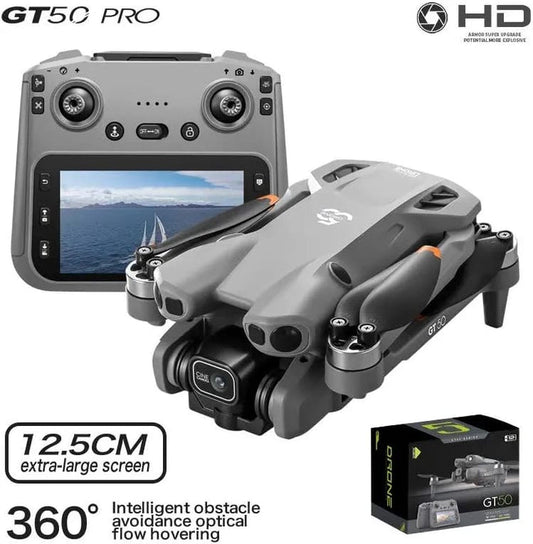 GT50 Pro Mini Drone with Remote Display – Dual Camera 4K HD, Foldable & Portable Design