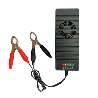 Callsa 12V 10A Fast Battery Charger with 5-Level LED Indicator, Cooling Fan, Heavy Duty Clamps for Lead Acid, Lithium, Inverter & UPS Batteries