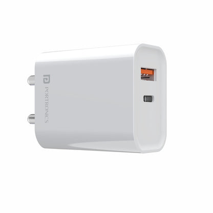 Portronics POR-1446 Adapto 45 BIS Certified wide Compatibility 20 Watt Fast Charger Fast Charger (White)
