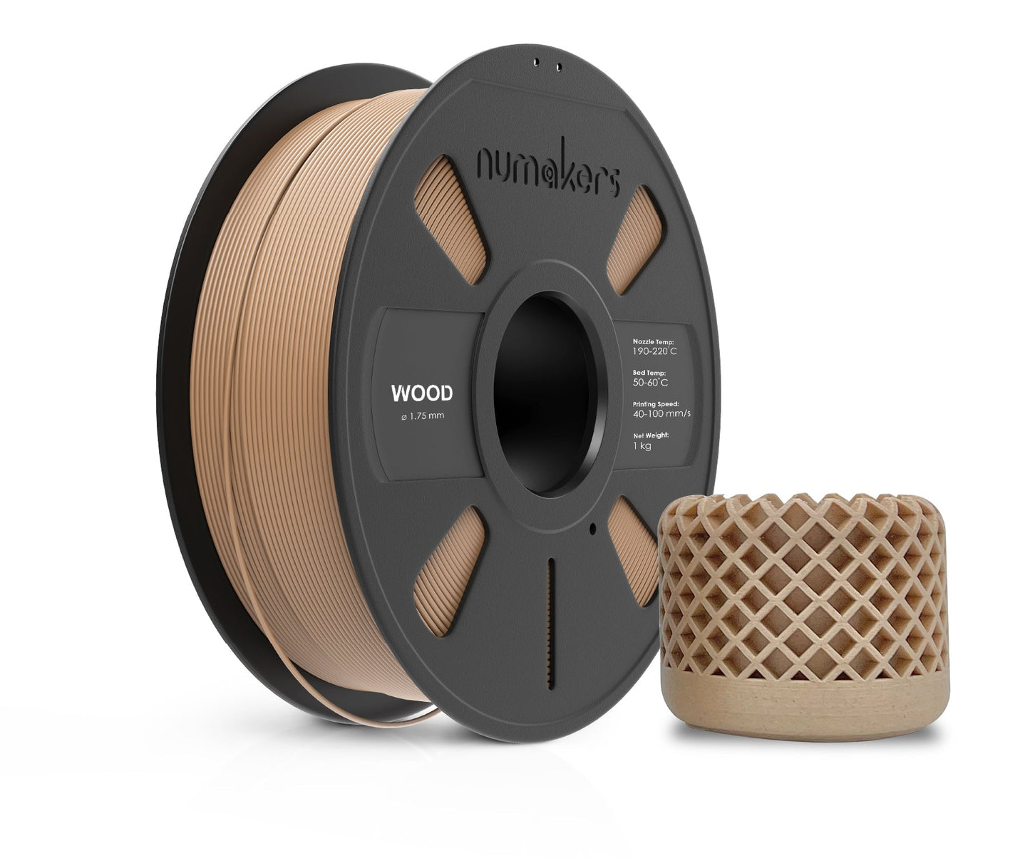 Numakers PLA Wood Filament – 1.75 mm / 1 kg
