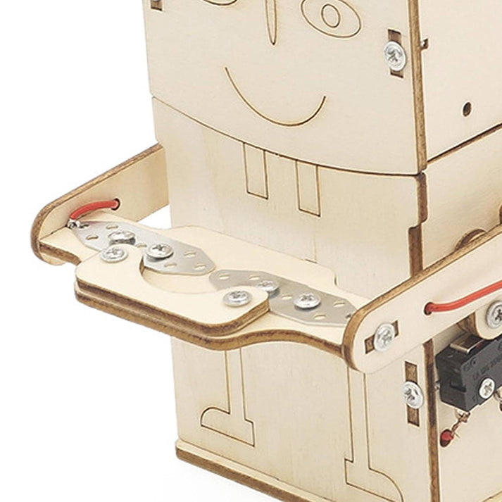 DIY Coin Eating Robot Wooden Induction Toy Money Munching Machine DIY STEM Experiment Kit (J-19)