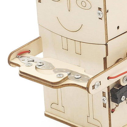 DIY Coin Eating Robot Wooden Induction Toy Money Munching Machine DIY STEM Experiment Kit (J-19)
