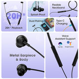 ZEBRONICS Zeb Yoga N1 (BLACK) Wireless in Ear Neckband with 50ms Low Latency Gaming Mode, 20H Backup, Voice Assistant, Splash Proof, BT v5.2, Type C, Dual Pairing and Call Function