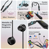 ZEBRONICS Yoga N2 (BLACK) RGB Neckband with 30H Playtime, ENC Mic, Upto 50ms Gaming Mode, Powerful Bass, Voice Asst, IPX4, Dual Pairing, Type C Port, Bluetooth v5.2 Wireless in Ear Earphones with Mic