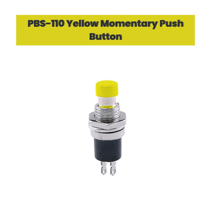 PBS 110 Yellow Panel Mount Momentary Reset Push Button Switch (1 Pc)