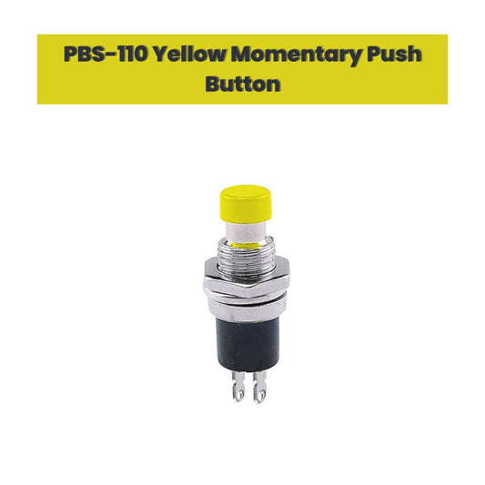 PBS 110 Yellow Panel Mount Momentary Reset Push Button Switch (1 Pc)