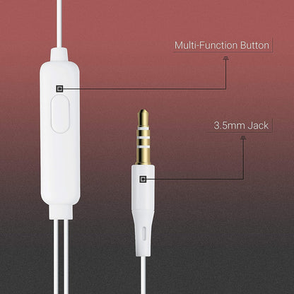 Zebronics Zeb-Calyx (WHITE) Wired in Ear Earphones with Mic