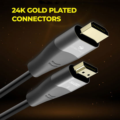 ZEBRONICS HAA2021 HDMI version 2.1 cable with 8K @ 60Hz, 4K @ 120Hz, eARC & CEC support, 3D compatible, 2 meters length, 48Gbps max and Gold-plated connectors