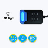 ZEBRONICS -PS160L USB Power Strip with 6 USB Ports, Smart Design for Faster Charging and Led Light with Cable, Black, 5 Volts