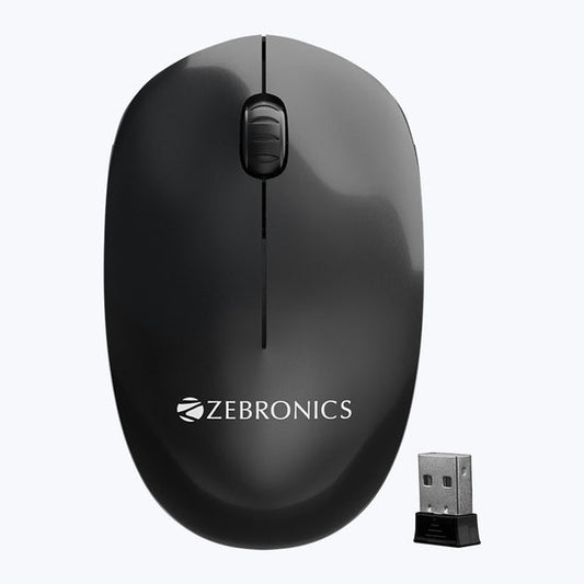 ZEBRONICS Cheetah (Black) Wireless Mouse with 1600 DPI, High Accuracy, Precise Usage, 3 Buttons, Ergonomic and Comfortable Design