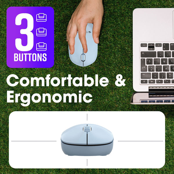 ZEBRONICS Cheetah (Blue) Wireless Mouse with 1600 DPI, High Accuracy, Precise Usage, 3 Buttons, Ergonomic and Comfortable Design