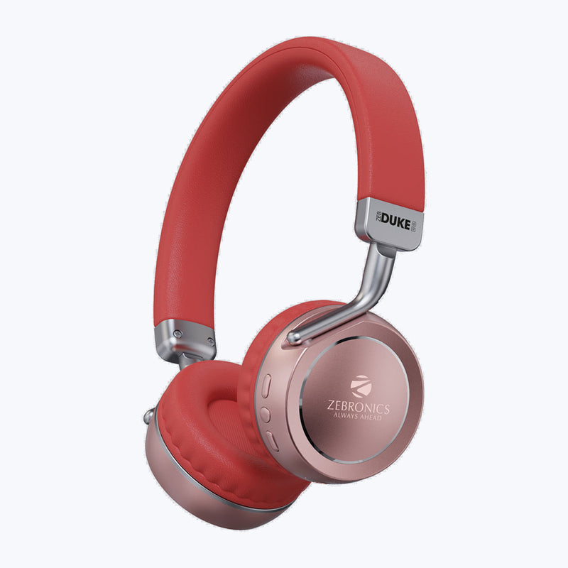 ZEBRONICS Zeb Duke 2 RED Wireless Headphone With Mic 32*H Playback, Call Function. Bluetooth Headset