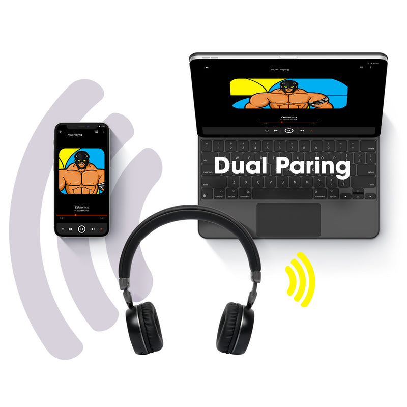 ZEBRONICS Zeb Duke 2 BLACK Wireless Headphone With Mic 32*H Playback, Call Function. Bluetooth Headset
