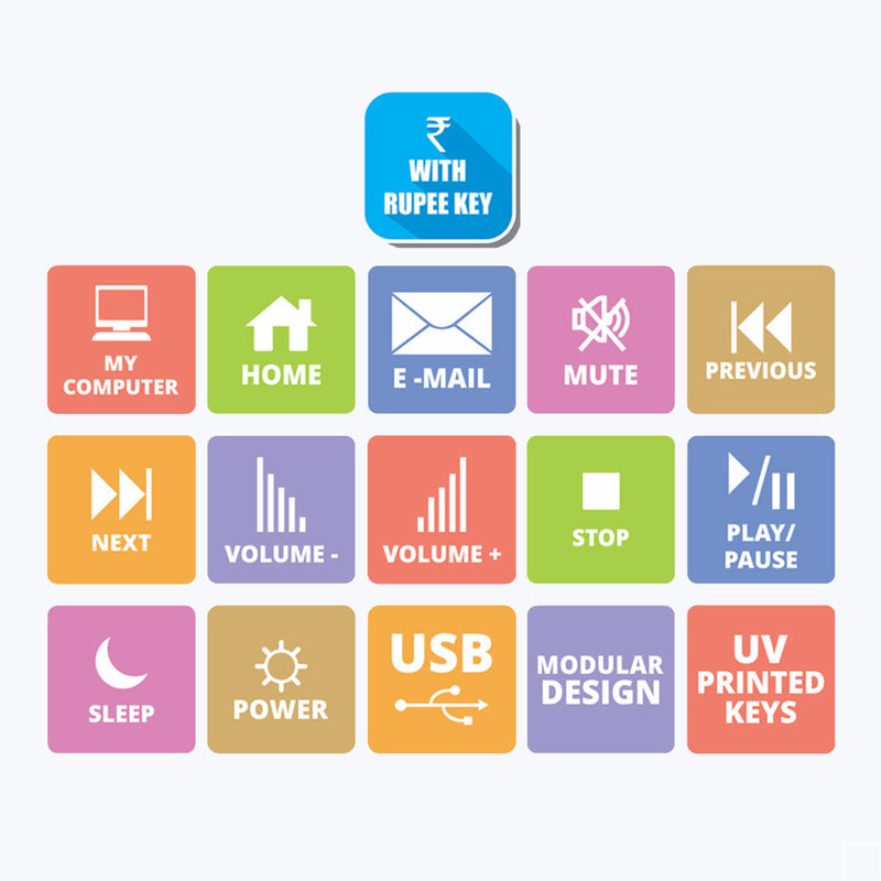 ZEBRONICS KM2100 USB Multimedia Keyboard (Black)