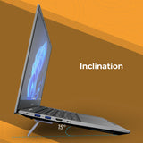 ZEBRONICS NS50 Laptop Stand with Ultra-Compact, Foldable & Rigid Design, Strong Aluminium Body, Anti-Slip Rubber Pads,