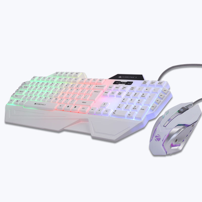 ZEBRONICS Optimus Gaming Keyboard & Mouse Combo (White)