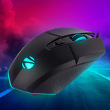ZEBRONICS Shark Premimum Gaming USB Mouse with High Resolution Sensor, 1.8M Braided Cable, RGB Led Lights, 1000/2200/4200/6400 Dpi, 6 Buttons, Dpi Switch, Button