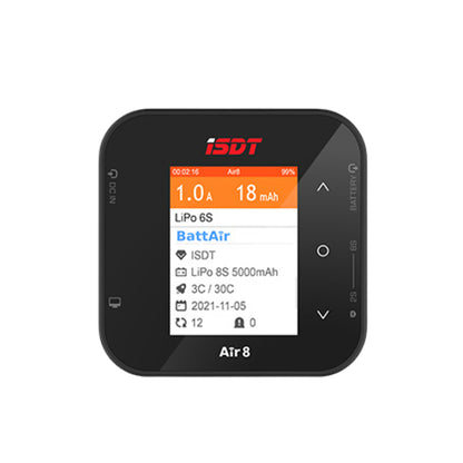 ISDT Air8 500W 20A 8S DC Pocket Charger – 20 A, 1‑Channel, Supports 1–8S LiPo/LiFe/LiHV/ULiHV/NiMH/Pb BattAir