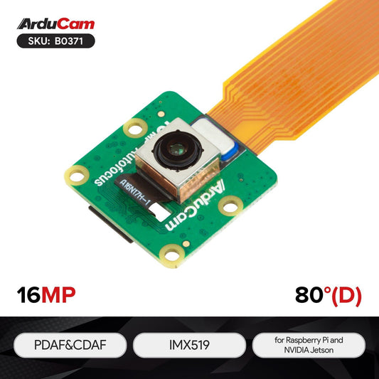 Arducam B0371 IMX519 PDAF & CDAF Autofocus Camera Module for Raspberry Pi, NVIDIA® Jetson AGX Orin/Orin Nano/Orin NX