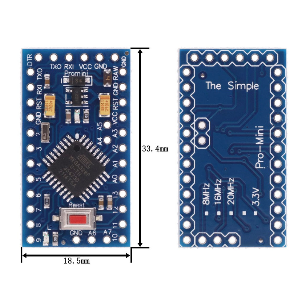 Pro Mini ATMEGA328P 3.3v 8Mhz Arduino Compatible PROMINI