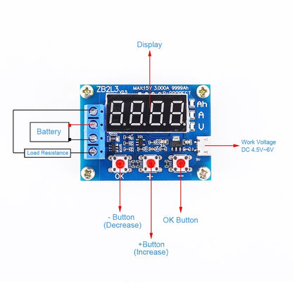 HW-586 18650 Li-ion Lithium Lead-acid Battery Capacity Meter Discharge Tester