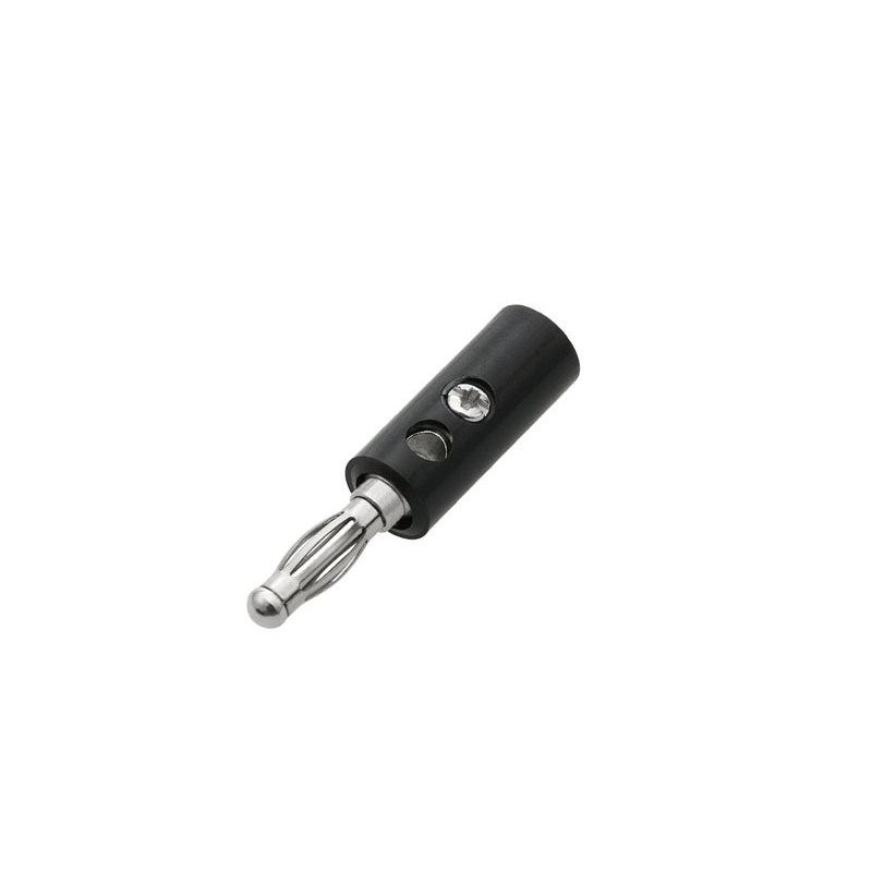 4mm Banana Plug Connector Male with Screw- BLACK 1 Pc