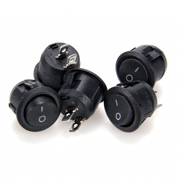 KCD1 Round Rocker Half Cut SPST Switch 2 Leg 6A 250V 10A 125v (1 Pc)