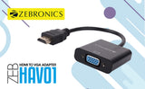 ZEBRONICS HAV01 HDMI to VGA Adapter with Full HD 1080p @ 60Hz Native Resolution
