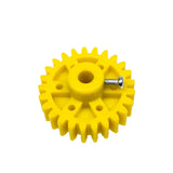 15 Teeth 25mm Plastic Spur Gear 6mm Shaft (Yellow)