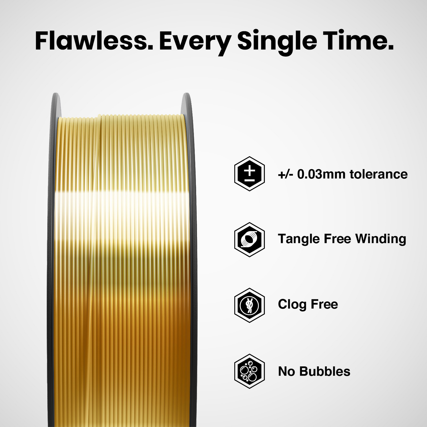 Numakers PLA Silk Filament – Gold – 1.75 mm / 1 kg
