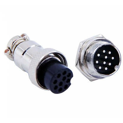 10 Pin Metal Aviation Socket Plug Male and Female Panel Connector GX16