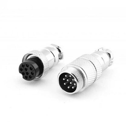 10 Pin Metal Aviation Socket Plug Male and Female Panel Connector GX16