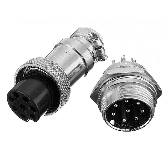 8 Pin Metal Aviation Socket Plug Male and Female Panel Connector GX16