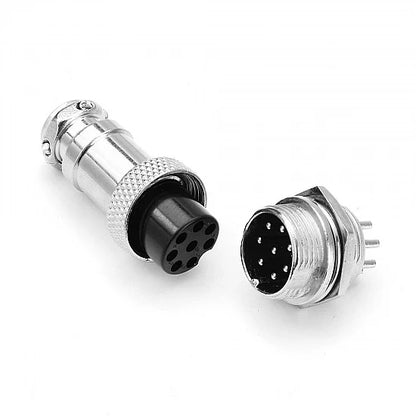 8 Pin Metal Aviation Socket Plug Male and Female Panel Connector GX16