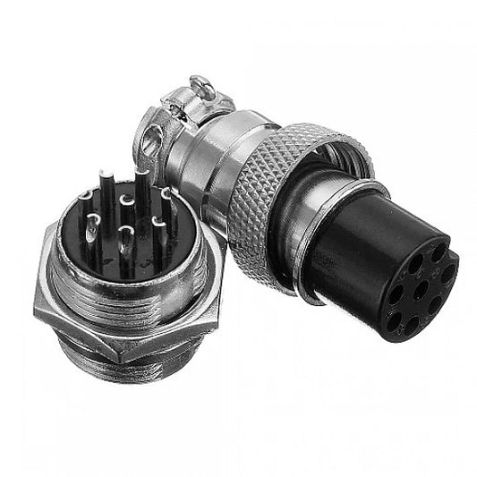 8 Pin Metal Aviation Socket Plug Male and Female Panel Connector GX16