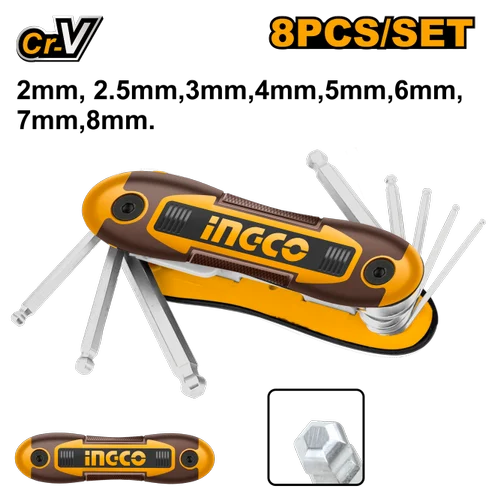 INGCO HHK14081 Hex key Folding Allen Key Set of 8 (2-8mm)