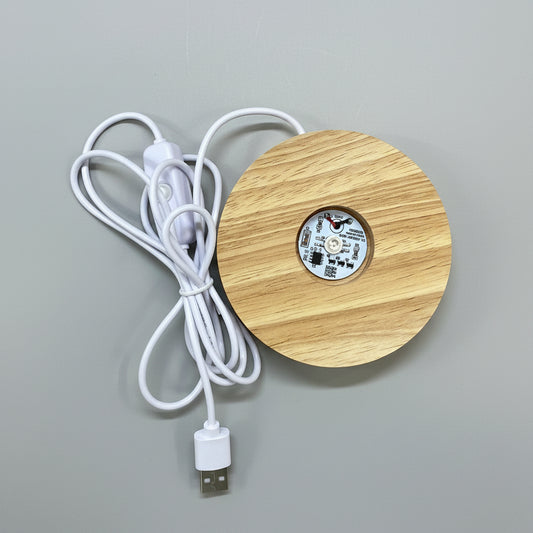 LED Puck Light 5V USB Auto Switching RGB Light with Switch (70X20mm, Wooden Base)