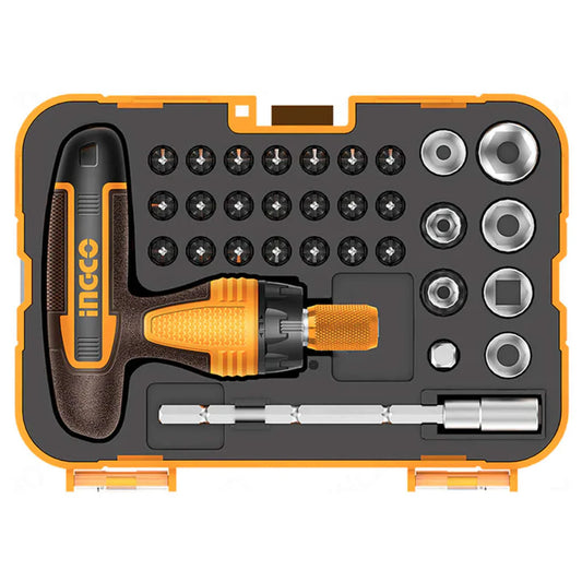 INGCO HKSDB0318 31 Pcs T-handle Wrench Screwdriver and Bits Set