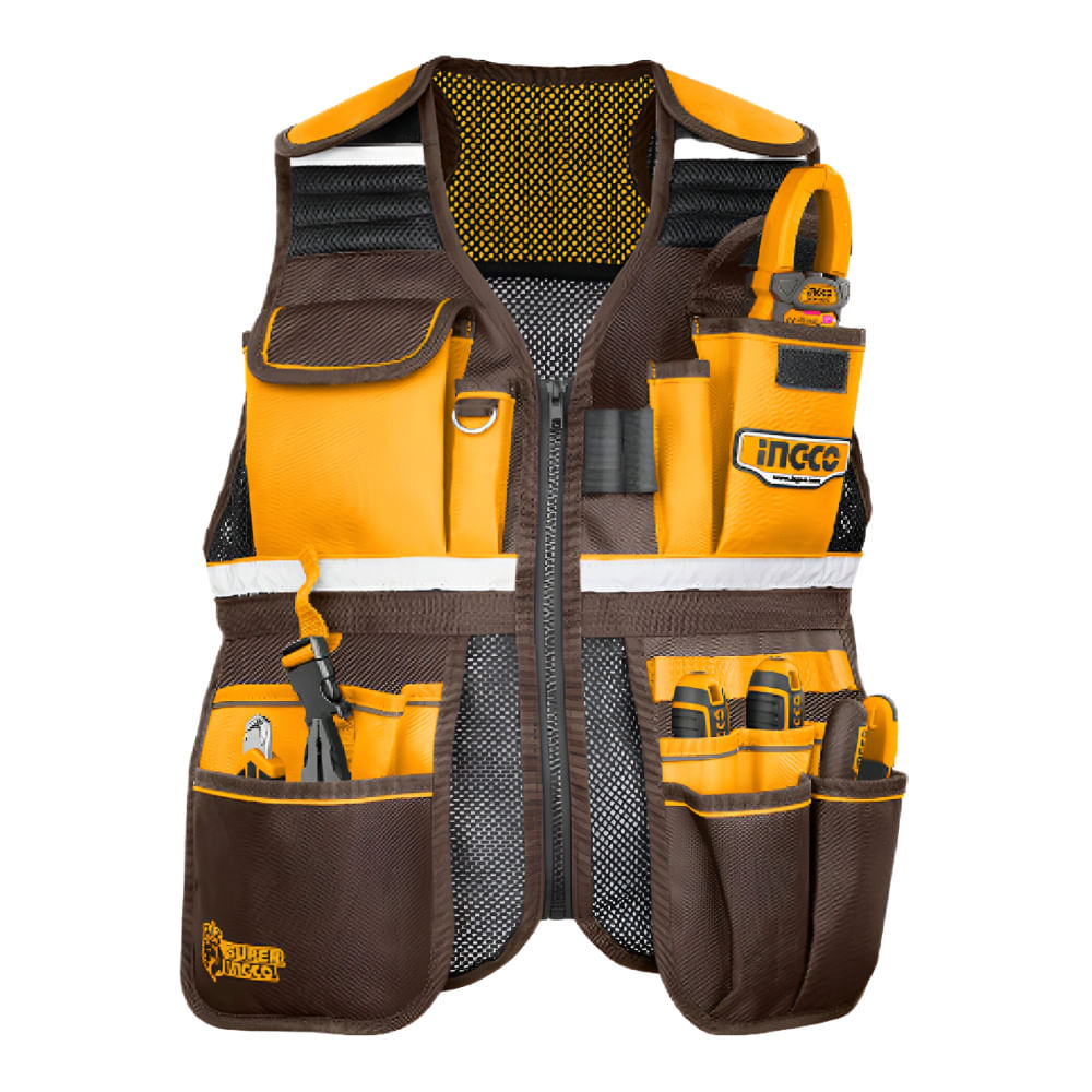INGCO HTVT09028 Tool Vest with 17 Pockets & Adjustable Fit