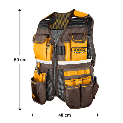 INGCO HTVT09028 Tool Vest with 17 Pockets & Adjustable Fit